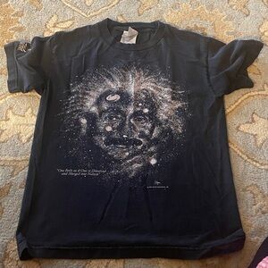 1993 cotton expressions Black  T-Shirt with Albert Einstein Face Print $60 S